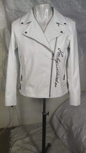 Load image into Gallery viewer, Women’s white leather jacket
